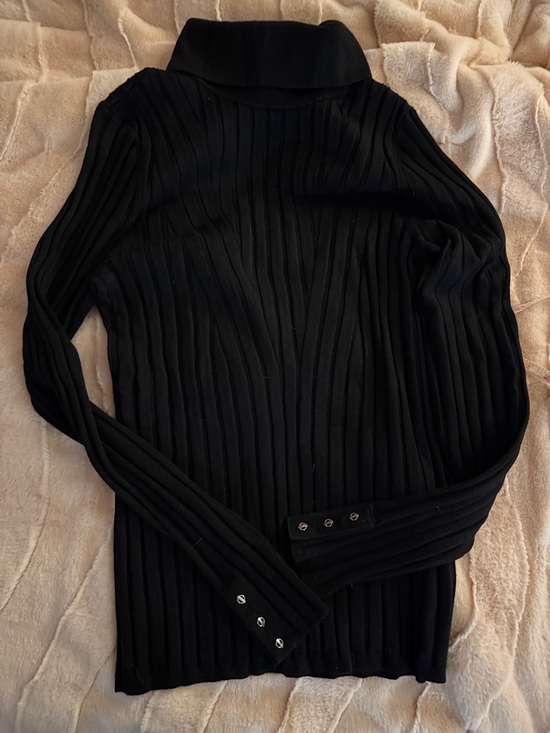 White House Black Market Sweaters - Black Ribbed Turtleneck Sweater - White House Black Market